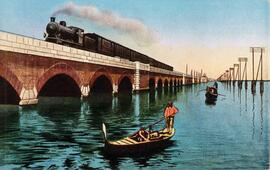 Puente del ferrocarril sobre la Laguna en Venecia