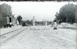 Obras en paso superior en Aranjuez. Línea Madrid-Alicante