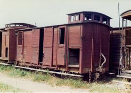 Furgón clase E de los Ferrocarriles de Mallorca en la estación de Palma