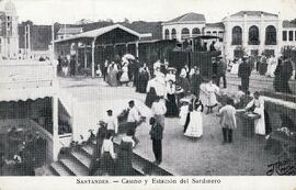 Casino y estación de El Sardinero del Tranvía a vapor de El Sardinero a Santander o de la Costa, ...