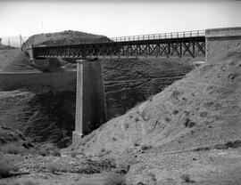 Viaducto metálico de 2 tramos y 82 m, con vigas en cruz de San Andrés, denominado "Desgarrad...