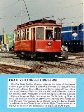 Vista del tranvía nº 1374, en las instalaciones del Fox River Trolley Museum