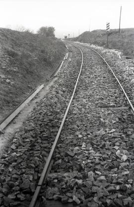 Puntos kilométricos de la línea de vía única. Línea de Zafra a Huelva