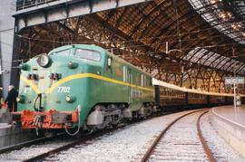 Locomotora 7702 (serie 277). Restaurada por la Diputación de Zaragoza. Vista de la locomotora en ...