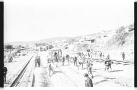 Viaje de prueba a Burgos por el Ferrocarril directo Madrid - Burgos, al que asistió el Ministro d...