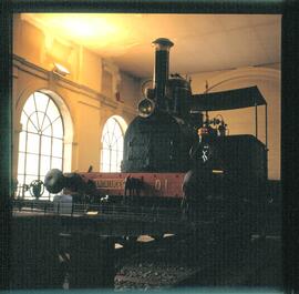 Sala del Museo del Ferrocarril de Madrid en su antigua ubicación en la planta baja del palacio de...