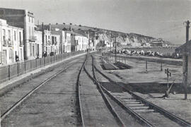 Vista de la salida lado Canet de la estación de Arenys