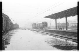 Estación de Oviedo durante una nevada