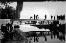 Puente metálico de Tomelloso en la línea de Argamasilla de Alba a Tomelloso, también denominada d...