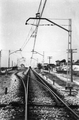 Cambio de aguja a la entrada de la estación de Pineda, lado Malgrat