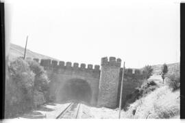 Viaje de prueba a Burgos por el Ferrocarril directo Madrid - Burgos, al que asistió el Ministro d...