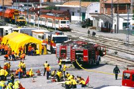 Hospital en campaña en el simulacro de accidente ferroviario