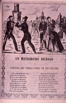 Reproducción de un poema titulado "Un matrimonio dichoso o llegada del ferrocarril de Granol...