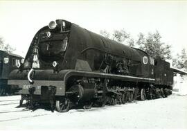 Locomotora de vapor tipo 241F - 2108 de RENFE, ex MZA nº 1808 fabricada en 1939 por MTM, conocida...