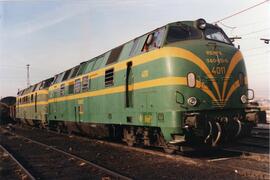 Locomotora diésel hidromecánica 340 - 011 - 6 de la serie 340 - 001 a 032 de RENFE, ex. 4011 de l...