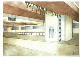 Ilustraciones y planos del proyecto de instalación de andenes móviles y ascensores de la estación...