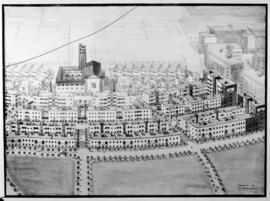 Reproducción fotográfica de un plano de, posiblemente, parte de la ciudad de Zaragoza