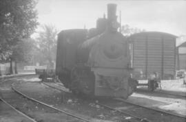 Locomotora de vapor nº32 "Minas del Castillo", de rodaje 0-2-0-T, en la antigua estació...