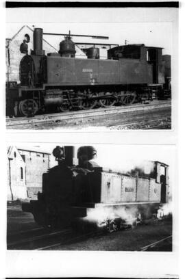 Reproducción de fotografías antiguas de las locomotoras y coches del FC de Puertollano a Peñarroya