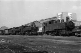Material rodante del Ferrocarril de Langreo en la estación de Gijón