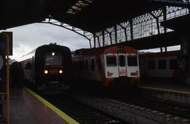 Presentación en la estación de Santiago de los automotores serie 594 de RENFE para el servicio Tr...