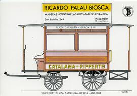 
"Rippert". [Tranvía] Plaza Cataluña - Gracia. Año 1882
