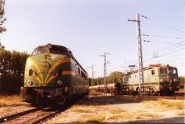 Locomotora diésel hidromecánica 340 - 021 - 5 de la serie 340 - 001 a 032 de RENFE, ex. 4021 de l...