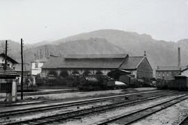 Depósito de máquinas de la estación de Cistierna del Ferrocarril de la Robla