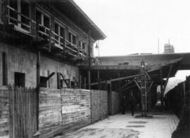 Marquesina en construcción de la estación de Oviedo