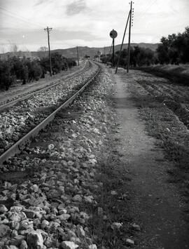 Puntos kilométricos de la línea de vía única. Línea de Bobadilla a Granada