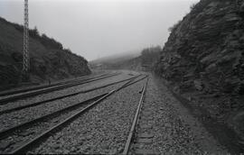 Tramo de vías en la entrada de la estación de Castrelo do val (Castrelo del Valle) - Verín - Camp...