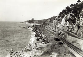 Panorámica de la vía en el trayecto de San Pol a Calella