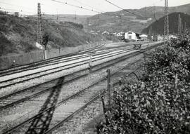 Vista general de la ampliación de vías en la estación de Villabona del trayecto de Alsasua a Irún...