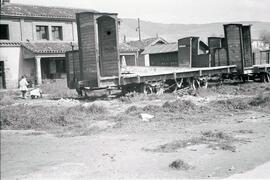 Vagones en la estación de Pamplona