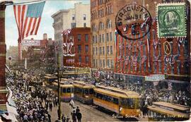 Salina Street, Syracuse, on a busy day (Nueva York)