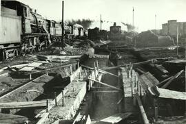 Foso para reconocimiento de locomotoras. Estación de León. Línea de Palencia a la Coruña.