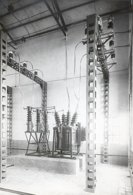 Interior de la subestación eléctrica del trayecto de Barcelona-Mataró