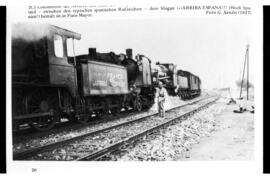 Foto tomada de revista alemana con imagen de ténder de locomotora de vapor con propaganda a favor...