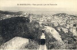 Vista parcial y pie del Funicular de Barcelona