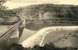 Vista de la trinchera del Ferrocarril de Cremallera de Montserrat en Monistrol de Montserrat