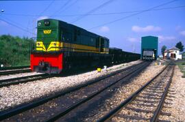 Locomotora diésel 1007, dedicada al transporte de carbón y perteneciente al Ferrocarril de Ponfer...