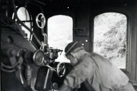 Cabina de la locomotora de vapor nº 182 Pacific con rodaje 231 y fabricada por Société Alsacienne...