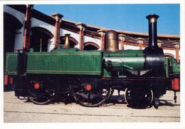 Locomotora de vapor 120 de RENFE en el Museo del Ferrocarril de Vilanova i la Geltrú