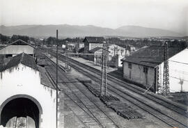 Línea de Barcelona a Vilanova a Sant Joan de les Abadesses en la estación de Granollers-Canovellas.